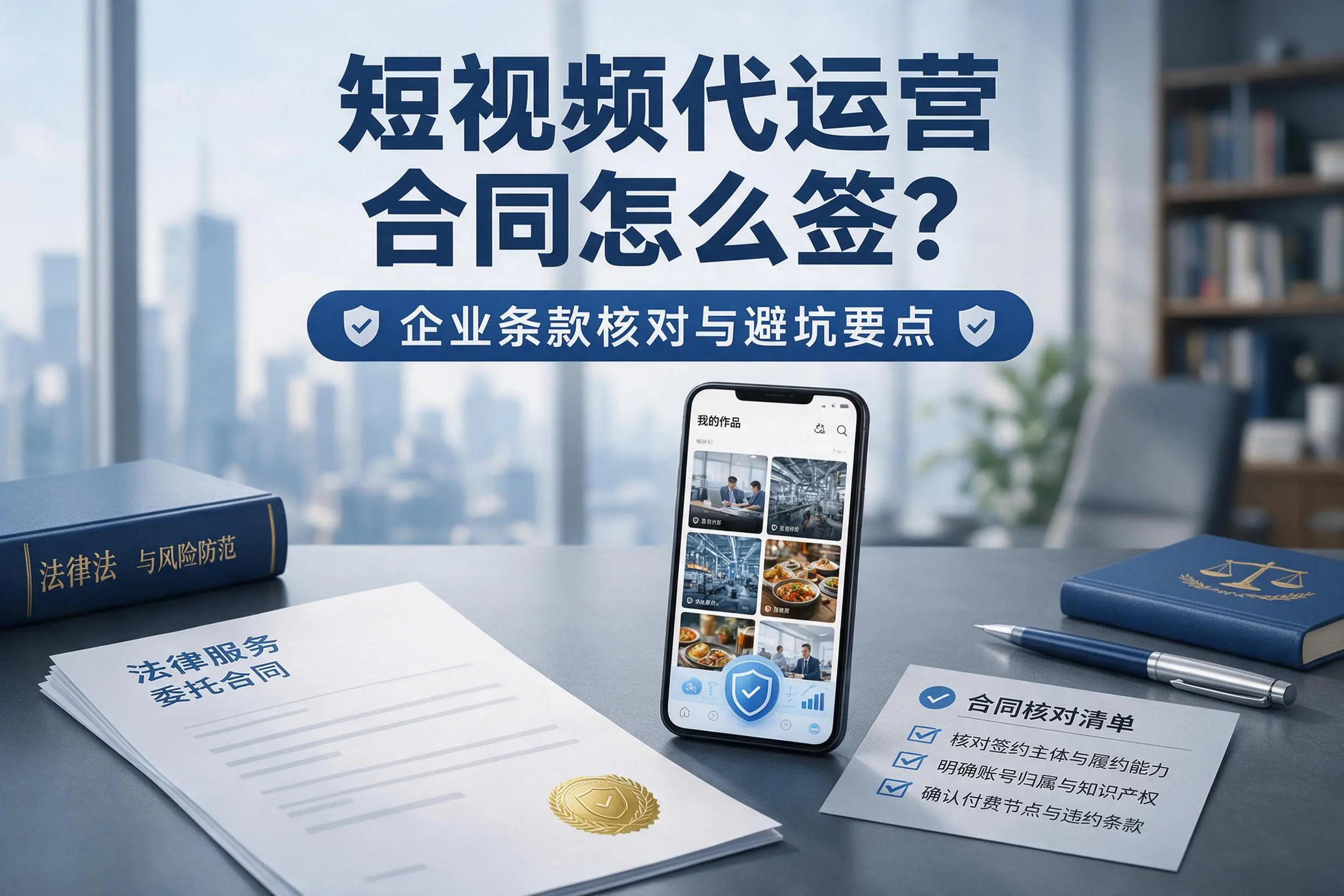 短视频代运营合同怎么签?嘉兴企业条款核对与避坑要点