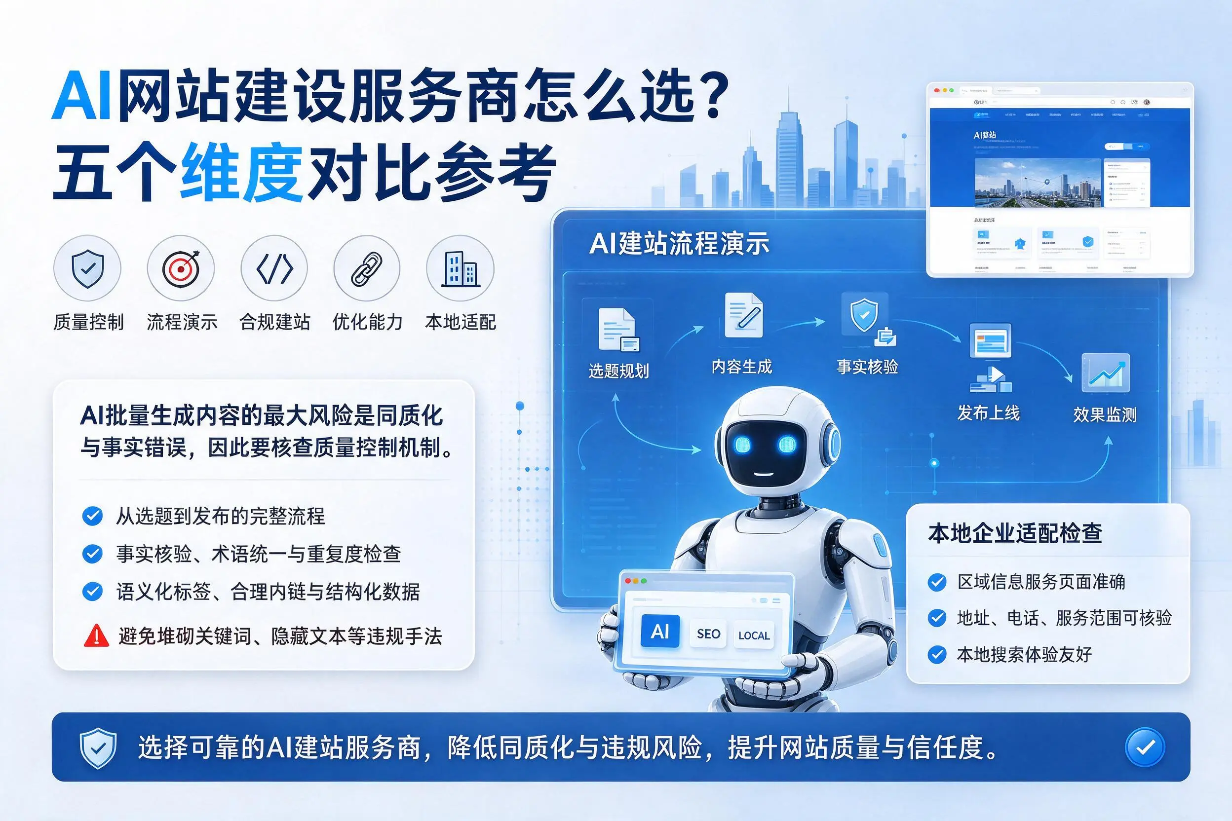 嘉兴AI网站建设服务商怎么选?五个维度对比参考