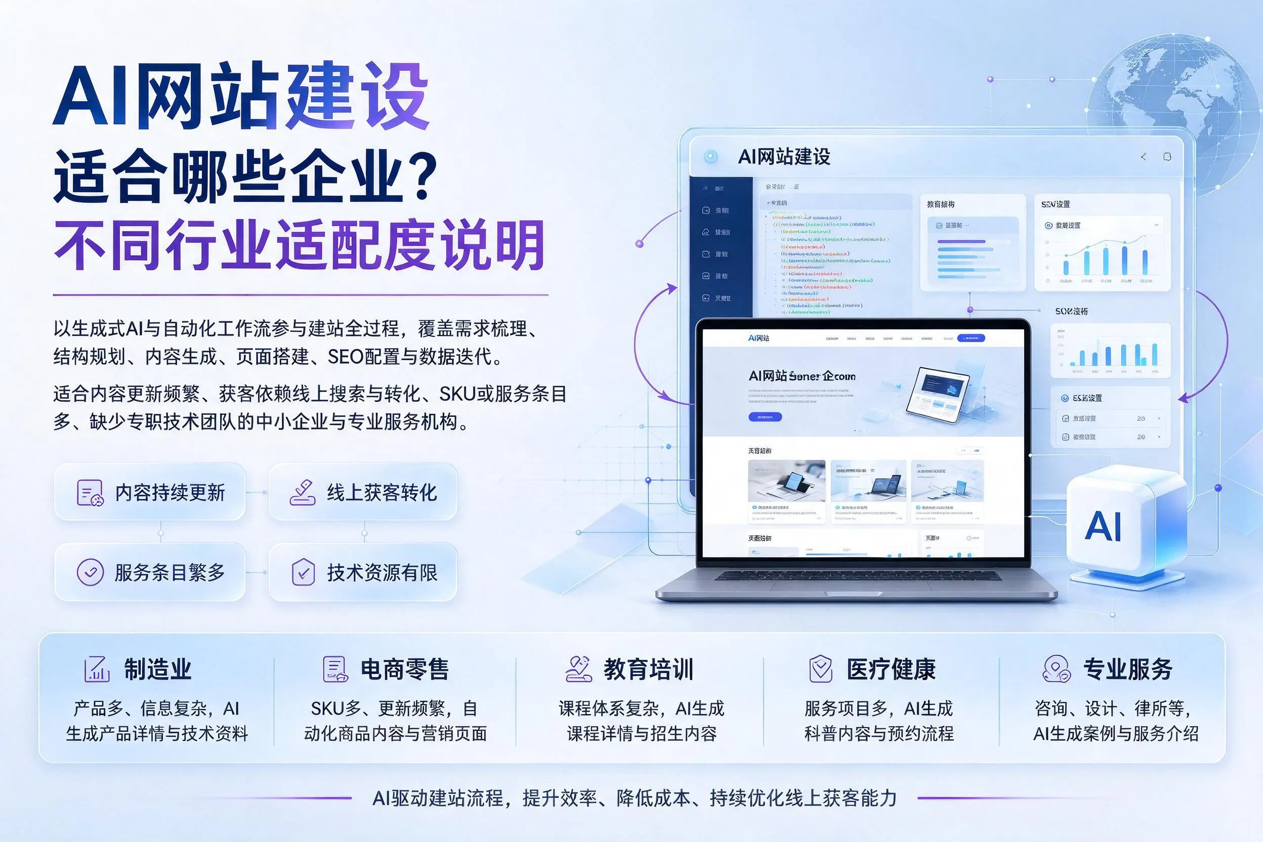AI网站建设适合哪些企业？嘉兴不同行业适配度说明