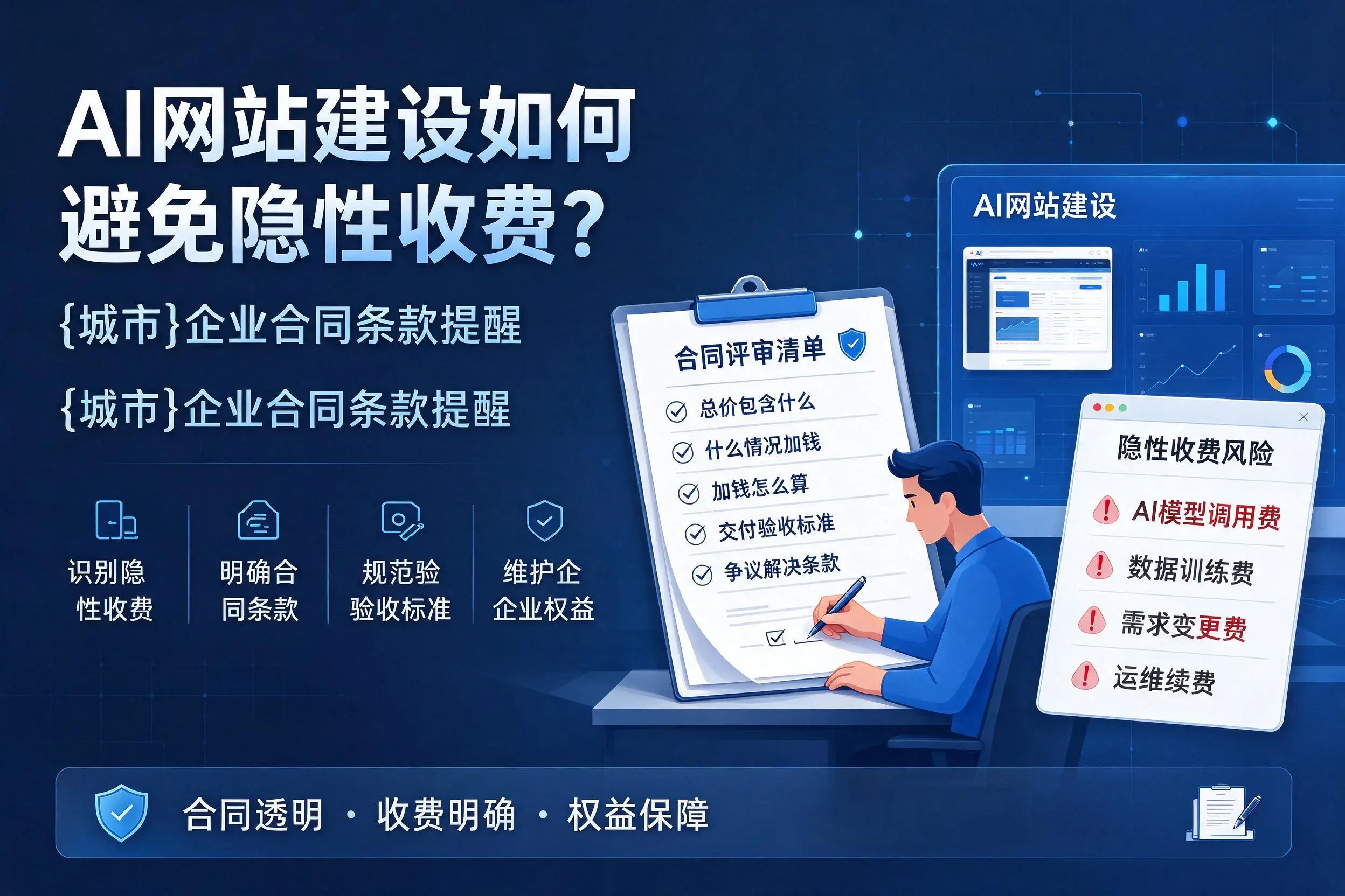 AI网站建设如何避免隐性收费？嘉兴企业合同条款提醒